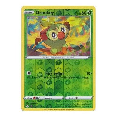 Sword & Shield (Base) 010/202 Grookey (Reverse Holo)