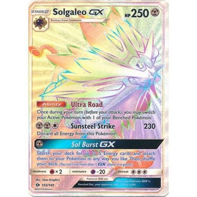Sun and Moon (Base Set) 155/149 Solgaleo GX (Hyper Rare)