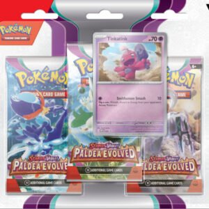 Scarlet and Violet Paldea Evolved 3 Pack Blister Tinkatink
