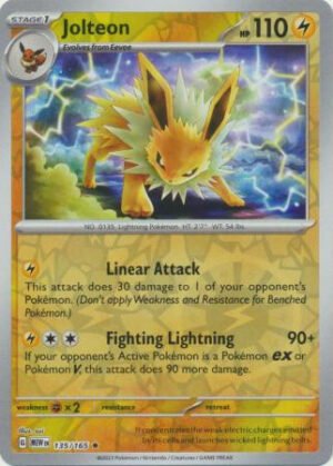 Scarlet & Violet 151 135/165 Jolteon (Reverse Holo)
