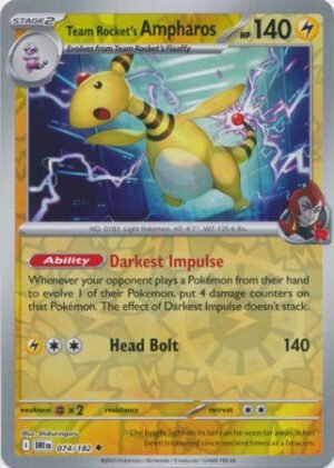 SV Destined Rivals 074/182 Team Rocket’s Ampharos (Reverse Holo)