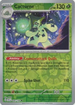 Scarlet & Violet (Base Set) 006/198 Cacturne (Reverse Holo)