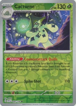 Scarlet & Violet (Base Set) 006/198 Cacturne (Reverse Holo)