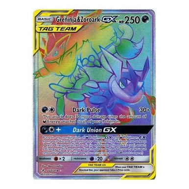 SM Unbroken Bonds 222/214 Greninja & Zoroark GX (Rainbow Rare Tag Team)