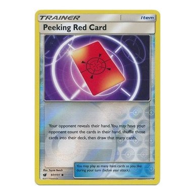 SM Crimson Invasion 097/111 Peeking Red Card (Reverse Holo)