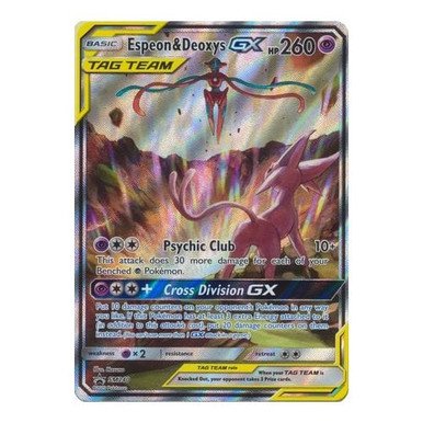 Sun & Moon Promo SM240 Espeon & Deoxys GX (TAG TEAM Full Art)