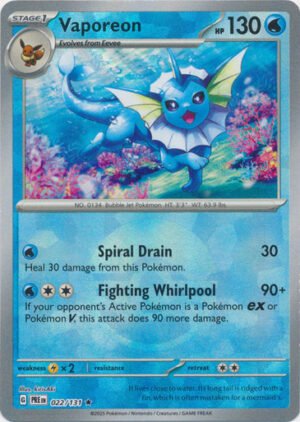 SV Prismatic Evolutions 022/131 Vaporeon (POKE BALL Pattern Holo)