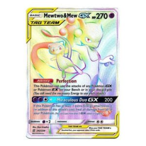 SM Unified Minds 242/236 Mewtwo & Mew GX (Tag Team Rainbow Rare)