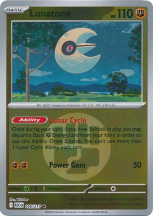 ME Ascended Heroes 105/217 Lunatone (Reverse Holo ENERGY SYMBOL)