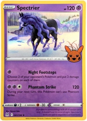 SWSH Lost Origin 081/196 Spectrier (Pikachu Pumpkin Holo Stamp)