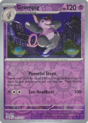 SV Obsidian Flames 091/197 Grumpig (Reverse Holo)