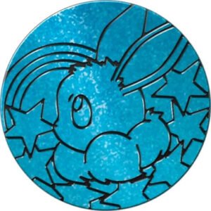 Light Blue & Black Glitter Eevee Oversized Coin