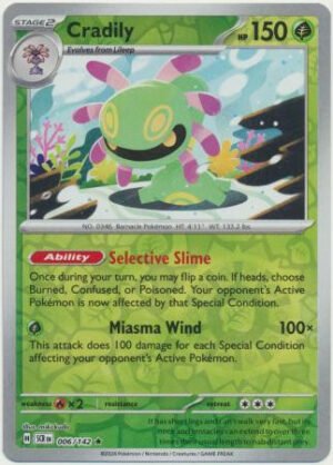 SV Stellar Crown 006/142 Cradily (Reverse Holo)