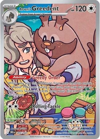 SV Destined Rivals 205/182 Arven's Greedent (Illustration Rare)