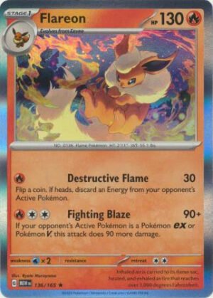 Scarlet & Violet 151 136/165 Flareon (Holo)