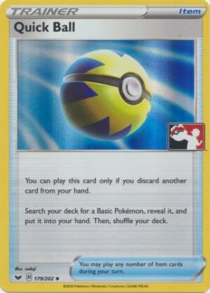 Sword & Shield (Base) 179/202 Quick Ball (Prize Pack League Promo Holo)