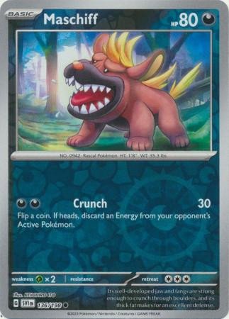 Scarlet & Violet (Base Set) 136/198 Maschiff (Reverse Holo)