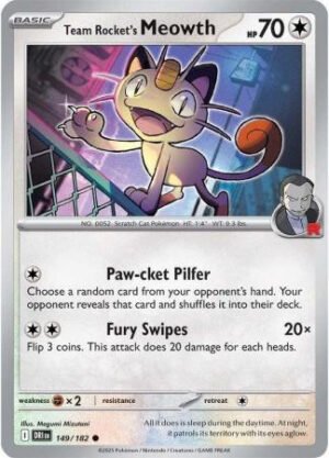 SV Destined Rivals 149/182 Team Rocket’s Meowth (Non-Holo)