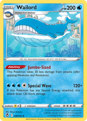 SWSH Silver Tempest 038/195 Wailord