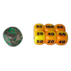 SWSH Evolving Skies: Clear Green (Translucent) & Yellow (Small) Dice