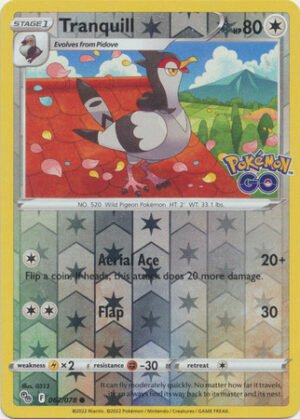 Pokemon GO 062/078 Tranquill (Reverse Holo)