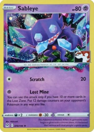 SWSH Lost Origin 070/196 Sableye (Prize Pack League Promo Cosmo Holo)