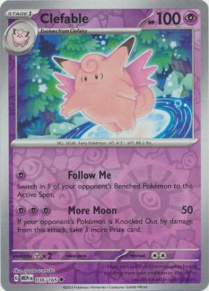 Scarlet & Violet 151 036/165 Clefable (Reverse Holo)