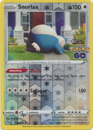 Pokemon GO 055/078 Snorlax (Reverse Holo)