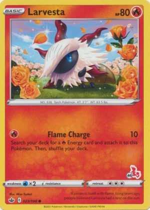 Chilling Reign 023/198 Larvesta (Cinderace Symbol 46)