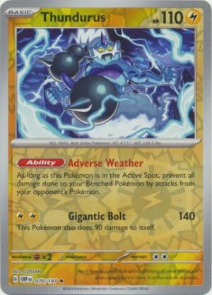SV Obsidian Flames 070/197 Thundurus (Reverse Holo)
