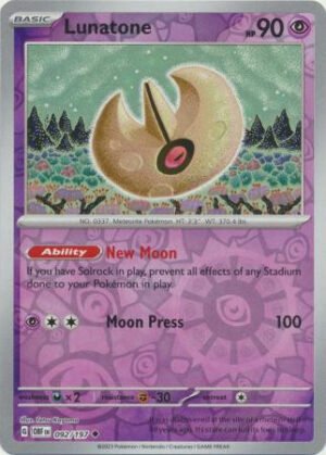 SV Obsidian Flames 092/197 Lunatone (Reverse Holo)