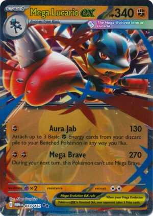 Mega Evolution 077/132 Mega Lucario ex (Half Art)