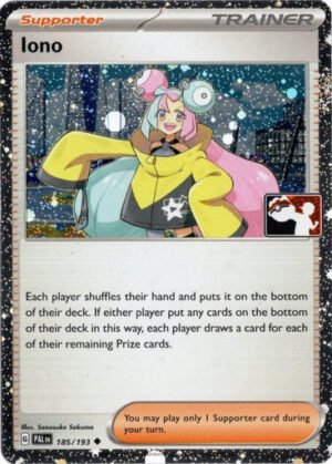 SV Paldea Evolved 185/193 Iono (Prize Pack League Promo Cosmo Holo)