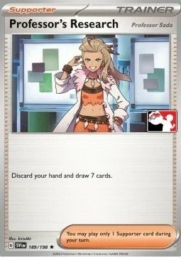 Scarlet & Violet (Base Set) 189/198 Professor's Research [Sada] (Prize Pack League Promo Cosmo Holo)