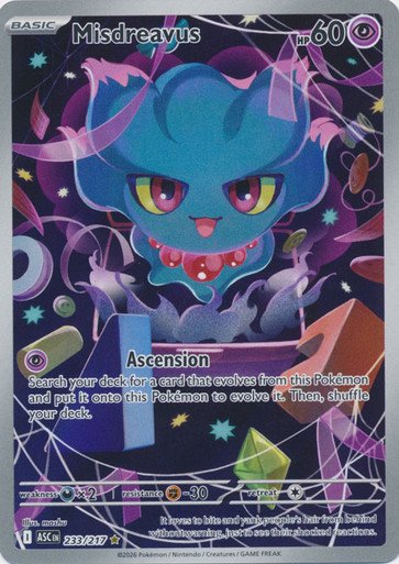 ME Ascended Heroes 233/217 Misdreavus (Illustration Rare)
