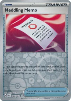 SV Surging Sparks 181/191 Meddling Memo (Reverse Holo)