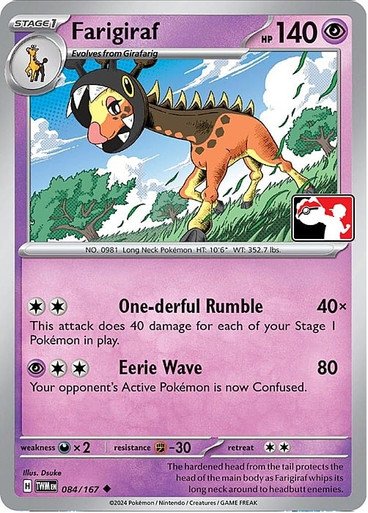 SV Twilight Masquerade 084/167 Farigiraf (Prize Pack League Promo Non-Holo)