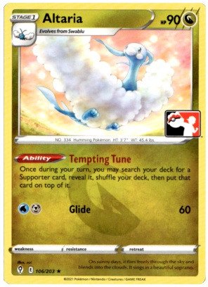 Evolving Skies 106/203 Altaria (Prize Pack League Promo Holo)