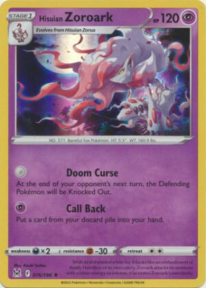 SWSH Lost Origin 076/196 Hisuian Zoroark (Holo)