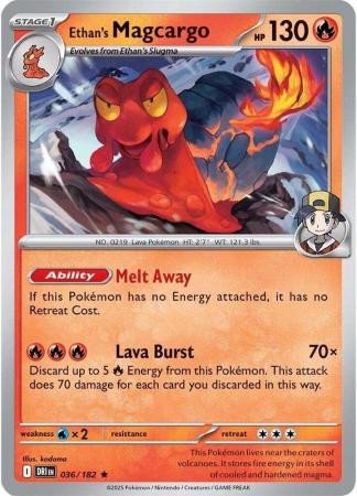 SV Destined Rivals 036/182 Ethan's Magcargo (Prize Pack League Promo Non-Holo)