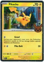 SV Paldean Fates 018/091 Pikachu (Pikachu Pumpkin Cosmo Holo Stamp)