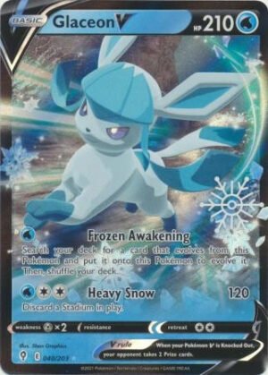 Evolving Skies 040/203 Glaceon V (Half Art w/ Snowflake Stamp)