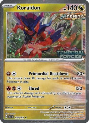 SV Temporal Forces 119/162 Koraidon (Cosmo Holo Temporal Forces Stamp)