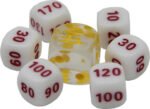 Celebrations Clear w/ Yellow & White (small) Dice