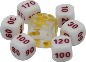 Celebrations Clear w/ Yellow & White (small) Dice