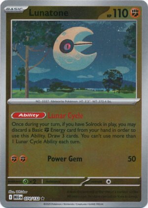 Mega Evolution 074/132 Lunatone (Reverse Holo)
