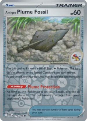SV White Flare 079/086 Antique Plume Fossil (Reverse Holo)