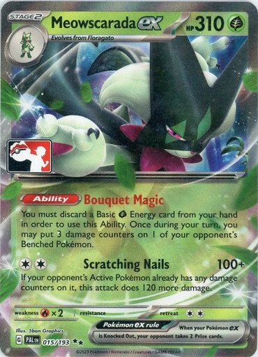 SV Paldea Evolved 015/193 Meowscarada ex (Prize Pack League Promo)