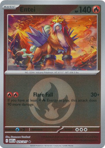 ME Ascended Heroes 025/217 Entei (Reverse Holo ENERGY SYMBOL)