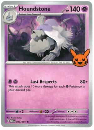 SV Paldean Fates 043/091 Houndstone (Pikachu Pumpkin Stamp)